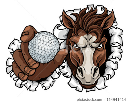 Horse Mustang Stallion Golf Sports Team Mascot 134941414