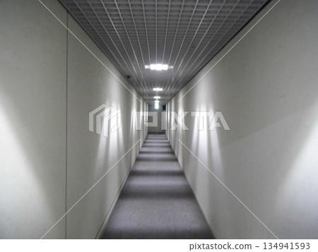 Narrow indoor corridors with no branching paths 134941593