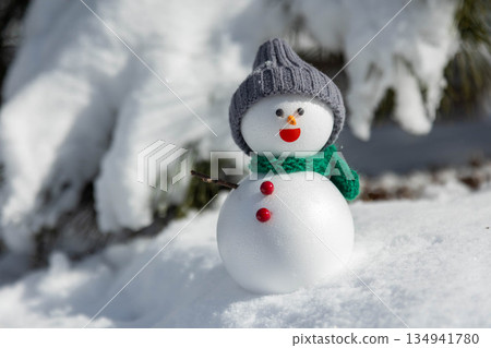 Fresh snow and snowmen Fresh snow and snowmen 134941780