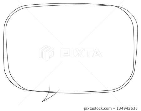 Speech bubble illustration 21 [Hand-drawn graffiti-style double lines] 134942633