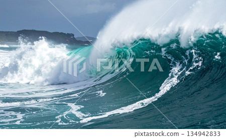 Huge waves rising in the raging ocean 8 134942833