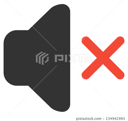Mute/silence speaker flat icon Mute/silence speaker flat icon 134942993
