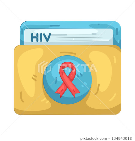 Illustration of HIV confidential folder Illustration of HIV confidential folder 134943018