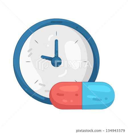 Illustration of Time to Take Medication Illustration of Time to Take Medication 134943379