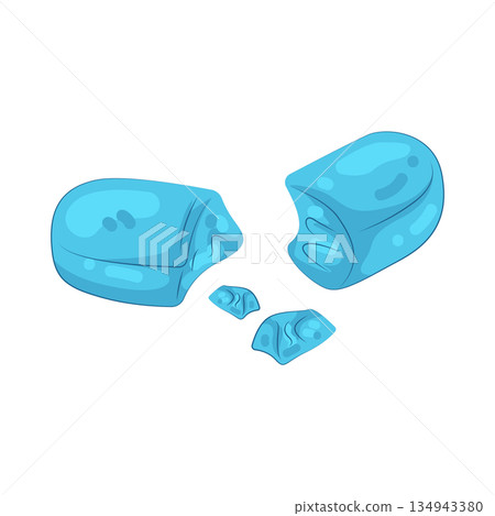 Illustration of broken pill 134943380