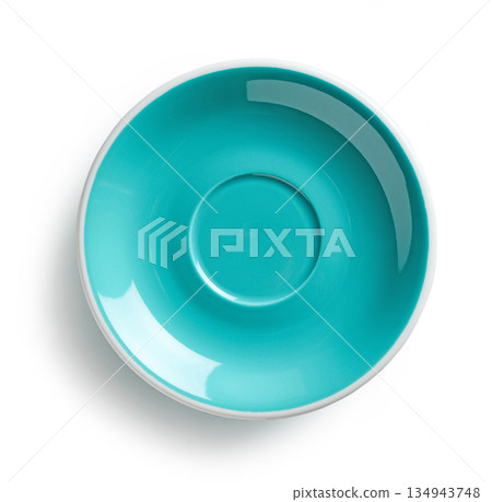 blue plate isolated on white background 134943748