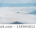 Morning sunlight mountain views and fog. 134943812