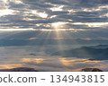 Morning sunlight mountain views and fog. 134943815