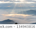 Morning sunlight mountain views and fog. 134943816