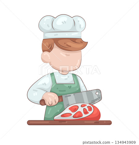 Illustration of butcher 134943909