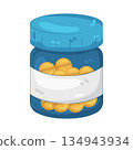 Illustration of pill bottle 134943934