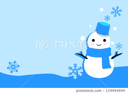 Cute Snowman Template Blue ① Cute Snowman Template Blue ① 134944844