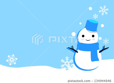Cute Snowman Template Blue ② Cute Snowman Template Blue ② 134944846