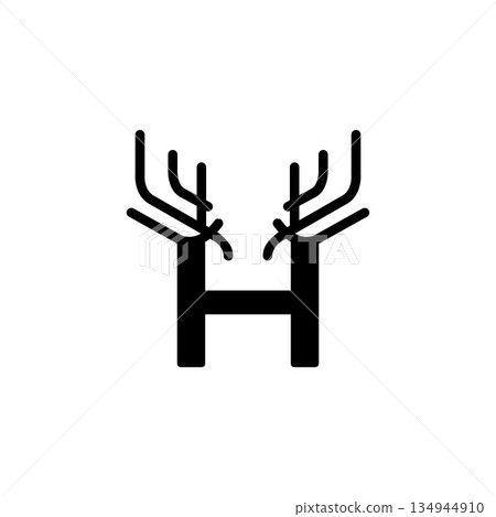 initial H letter with Horn vector logo design wild animal with horns quality stylish luxury. initial H letter with Horn vector logo design wild animal with horns quality stylish luxury. 134944910