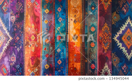 traditional turkish carpet, thai style painting, Vibrant Thai Traditional Handwoven Textiles with Intricate Ancient Patterns and Fringe, traditional thai fabric traditional turkish carpet, thai style painting, Vibrant Thai Traditional Handwoven Textiles with Intricate Ancient Patterns and Fringe, traditional thai fabric 134945044