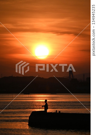 Early morning angler 134945235