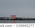 Torii floating on Lake Hamana Torii floating on Lake Hamana 134945277