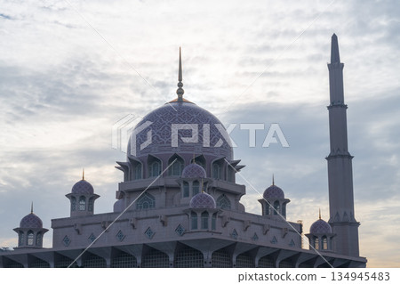 Pink Mosque sunrise and lake view, Putrajaya, Malaysia Pink Mosque sunrise and lake view, Putrajaya, Malaysia 134945483
