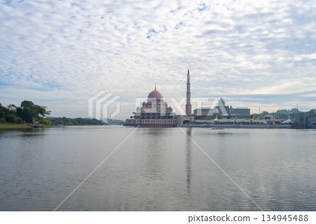 Pink Mosque sunrise and lake view, Putrajaya, Malaysia Pink Mosque sunrise and lake view, Putrajaya, Malaysia 134945488