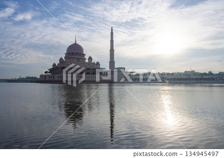 Pink Mosque sunrise and lake view, Putrajaya, Malaysia Pink Mosque sunrise and lake view, Putrajaya, Malaysia 134945497