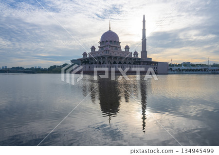 Pink Mosque sunrise and lake view, Putrajaya, Malaysia Pink Mosque sunrise and lake view, Putrajaya, Malaysia 134945499