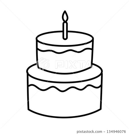 Birthday cake, birthday cake coloring book 134946076