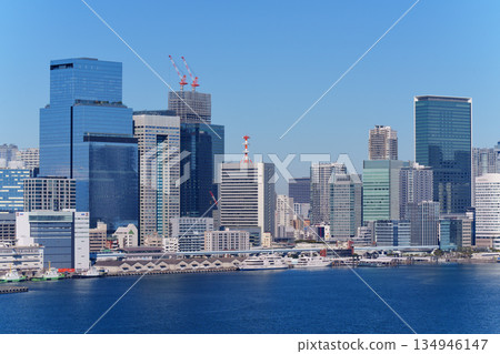 Office buildings line the coast of Tokyo Bay Office buildings line the coast of Tokyo Bay 134946147
