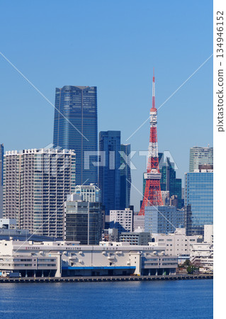 Office buildings line the coast of Tokyo Bay Office buildings line the coast of Tokyo Bay 134946152