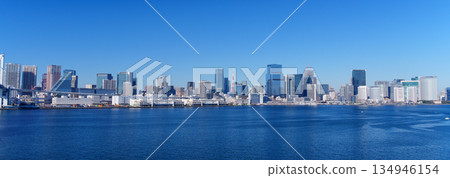 Office buildings line the coast of Tokyo Bay Office buildings line the coast of Tokyo Bay 134946154