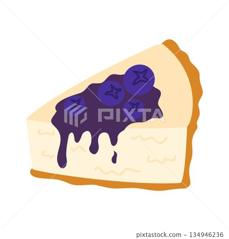 Blueberry Cheese Pie Illustration, Blueberry Cheese Cake Slice Illustration Blueberry Cheese Pie Illustration, Blueberry Cheese Cake Slice Illustration 134946236