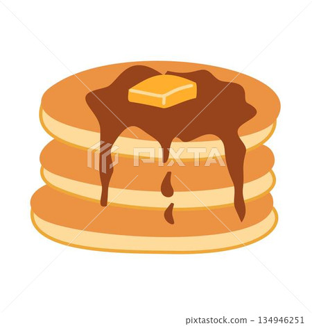 Pancakes Breakfast Meal, Pancakes with Butter and Syrup Pancakes Breakfast Meal, Pancakes with Butter and Syrup 134946251