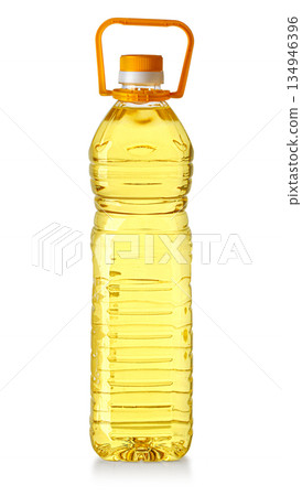 Plastic bottle with cooking vegetable sunflower oil Plastic bottle with cooking vegetable sunflower oil 134946396