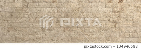 Beige stone wall texture background showing masonry finish Beige stone wall texture background showing masonry finish 134946588