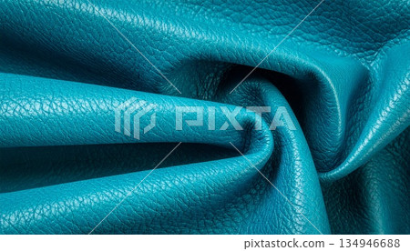 美麗的綠松石色皮革紋理/皮革 2 134946688