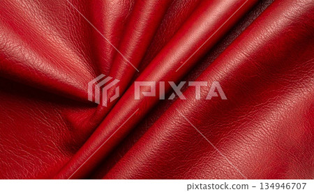 美麗的紅色鞣製皮革紋理/皮革 1 134946707