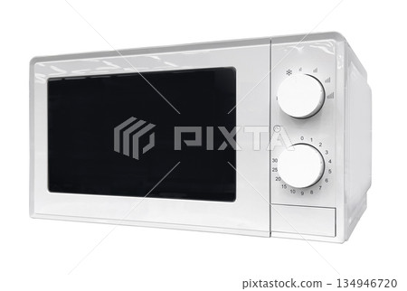 White microwave oven in kitchen appliance concept 134946720