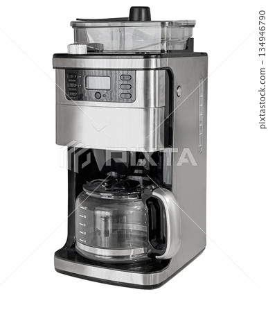 Stainless steel drip coffee maker with glass carafe Stainless steel drip coffee maker with glass carafe 134946790
