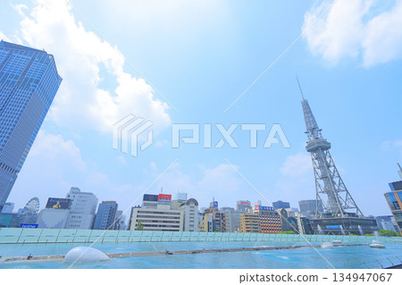 愛知縣名古屋市，從水上太空船看到的名古屋電視塔的風景 134947067