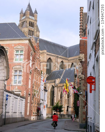 比利時布魯日－救世主大教堂周圍的街景 134947293