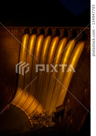 Miyagi Prefecture / Naruko Dam blinds release illumination during the limited event "Rainbow blinds release" 134947785