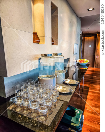 Modern Hotel Lounge Refreshment Station Modern Hotel Lounge Refreshment Station 134948080