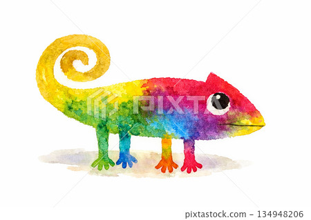 色彩斑斕的變色龍插圖 色彩斑斕的變色龍插圖 134948206