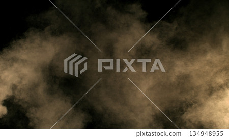 Freeze Motion Shot of Flying Sand Dust , Isolated on Black Background 134948955