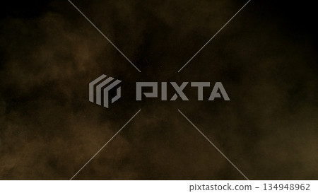 Freeze Motion Shot of Flying Sand Dust , Isolated on Black Background 134948962