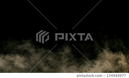 Freeze Motion Shot of Flying Sand Dust , Isolated on Black Background 134948977