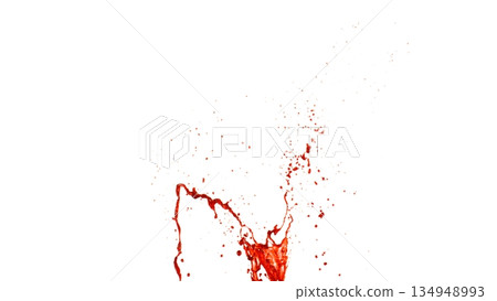 Blood Splash in Freeze Motion . Isolated on White Background Blood Splash in Freeze Motion . Isolated on White Background 134948993