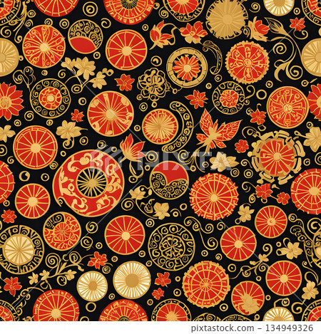 Red plum blossom pattern 134949326