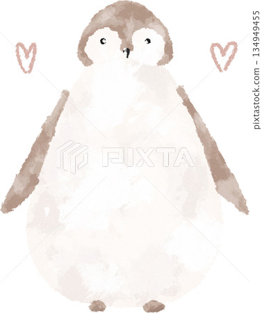 penguin, heart, bird 134949455