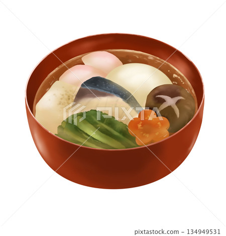 Illustration of clear soup ozoni (Fukuoka style) 134949531