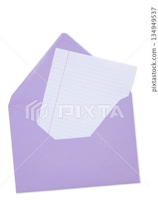 Blank envelope and paper on white background Blank envelope and paper on white background 134949537